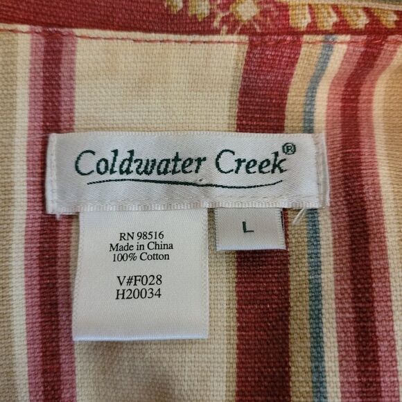 COLDWATER CREEK Vintage Brick Red Tan Paisley Button Vest Large (2014) - Picture 5 of 6